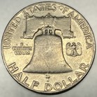 1960-d Franklin Half Dollar 50c 90  Silver Denver Mint Circulated Coin - 5647