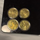 1984 China Brass Medal Goldfish Set  Minted By The Shanghai Mint 