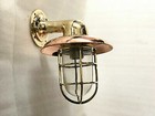 Nautical Marine Ship Solid Deco Brass Swan Bulkhead wall Light With Copper Shade