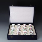 3  Collection Chinese Qing Famille Rose Porcelain Twelve Flowers God Cup Set