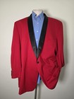 Blu Martini Red Black Shawl Lapel 4x 54l Stretch Tuxedo Jacket Blazer Jacket