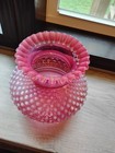 Vintage Fenton Cranberry Opalescent Hobnail Lamp Shade