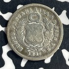 1866 Peru 1 Dinero Lot t6872 Silver 