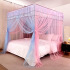 Princess Bed Canopy Mosquito Net Girls Adults Elegant Bed Curtain W lights Decor