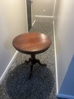 This Is A Mahogany Tripod Side Table With A Round Top And Curved Legs 