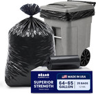 64-65 Gallon Black Trash Bags  Heavy Duty Toter Can Liners  Tear