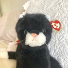 Ty Beanie Buddy Rare Boots  Black   White Tuxedo Cat W Red Bow Soft 12  1997 Nwt