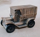 Vintage Metal Coin Bank Police Wagon Cast Iron 1974 Banthrico Chicago W  Wheels