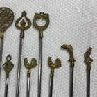 9pc Vtg Turkish Kabob Skewer Tarzan Inox Turkey Metal Bbq Stainless Steel Brass