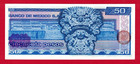 Mexico 50 Pesos 1976 Unc Note Serie  Et  p-63b et  Brown Seal  Purple Guilloche