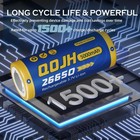 2 Pcs Durable 26650 5000mah Rechargeable Batteries Safe Power For Indoor outdoor