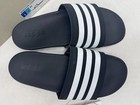 Adidas Adilette Comfort Slides Unisex Black Cloud White Sandals - 9 Men 10 Women