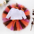 Baby Girl 1st Thanksgiving Tutu Set Turkey Shirt Skirt Headband 6 9months