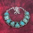 Natural Turquoise Tumble Gemstone 925 Sterling Silver Necklace Jewelry Love Gift