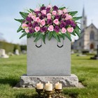 Flower Saddle Cemetery Headstone Pink Artificial Grave Memorial Qqcz-01 Flowers