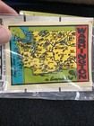 Vintage Washington Map Evergreen State Travel Decal 1950s Souvenir Luggage