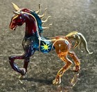 Vintage Murano Hand Blown Glass Unicorn Figurine  5 5   t X 5   l Perfect Condition