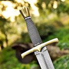 Damascus Steel Handmade Viking Short Sword Battle Ready Medieval Sword W  Sheath