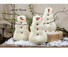 New Primitive Snowman Dolls 3pcs Christmas 7 25 wx5 5 t Tea Stained Winter Craft