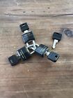 Vintage Master Lock Mini Black Barrel Luggage Padlock With Key 3