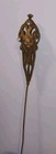 Antique Victorian Openwork Brass Hatpin Rhinestone 12 1 2  Long Art Nouveau