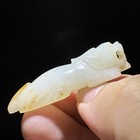 Chinese 100  Hetian Jade Carved Dragon Beast Pixiu Statue