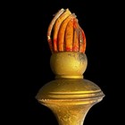 Original Antique 1800s Odd Fellows Torch Staff  Carved   Painted