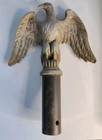 Vintage American Bald Eagle Flag Pole Topper Cast Aluminum 6 3 4  Tall Finial