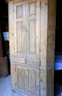 Antique 18th Century Early American Raised Panel Pine Corner Cupboard