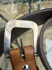 Vogt Sterling Silver Hand Woven Belt Buckle Leather Belt Sz 46 Barely Used