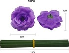 50pcs Artificial Fake Rose Silk Flower Head Wedding Party Garden Home Decor Diy