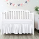 Crib Bed Skirt 28    X 52    With 14    Drop Pleated Dust Ruffle For Baby Boys White