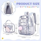 Fixitok Girls Clear Backpack With Lunch Bag Pencil Pouch Cute Clear Bookbag