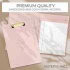 Aesthetic Clipboard Folio With Refillable Lined Notepad   Interior Pocket Pink