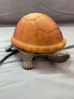 Vintage Box Turtle Lamp Or Night Light Amber Glass Shell Cast Base