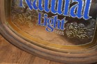 Vtg Natural Light Beer Bar Mirror Sign Advertising Anheuser Busch Man Cave See