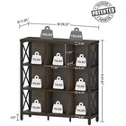 9 Cube Storage Bookshelf  Modern 4 Shelf Book Shelf  Wood And Metal Cubby Boo   