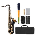 Tenor Saxophone Bb B-flat Brass Black Lacquer Sax Woodwing Instrument Full Set