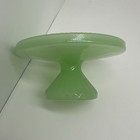 Hearth   Hand Magnolia Green Milk Glass Jadeite Cupcake Stand Cottagecore Mcm