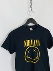 Nirvana Smiley Reprint 1992 Black T-shirt Size S