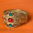 Extremely Rare Medieval Victorian Era Authentic Bracelet Engraved Amazing Stones