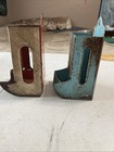 2 Vtg Tin Metal Matchbox Holders Wall Mount Teal One Is Made By P m  Co 