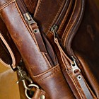 Vintage Brown Leather Sling Bag Crossbody Shoulder Bag Travel Casual