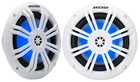 Kicker 51km604wl Km60 6 5  Marine Speakers W rgb Leds  White  4-ohm Boat Stereo