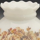Milk Glass Brown Floral Oil Lamp student Lamp Lampshade Only C1960 Usa 8  Fitter