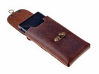 Leather Belt Pouch With Hook Clasp Larp Cosplay Festival Waist Smartphone Bag