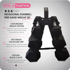 Hexagonal Dumbbell Weight Set W  Rack Home Gym Workout Equipment 5 10 15 Lbs