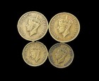 Hong Kong King George Vi Coin Lot 4pc 1948 10 Cents 1950 5 Cents