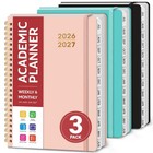 B-black Pink Aquamarine 2026-2027 Monthly   Weekly Planner  3 Pack Set