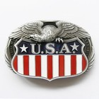 American Flag Usa Eagle Patriotic Liberty Victory Freedom 3-d Belt Buckle
